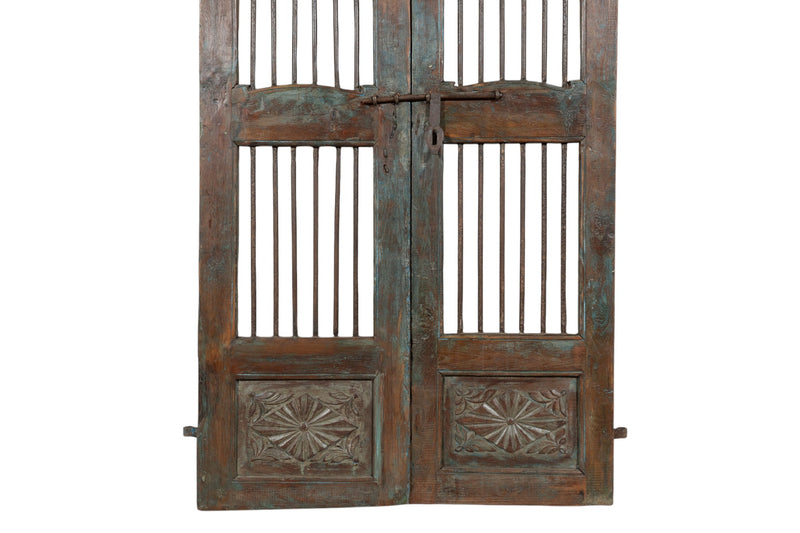 Biscottini Porta portone in legno massello e ferro da interno o da esterno vecchia e antica medievale