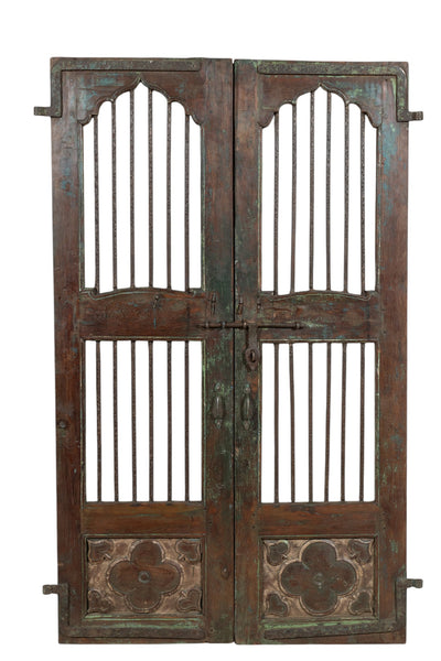 Biscottini Porta portone in legno massello e ferro da interno o da esterno vecchia e antica medievale