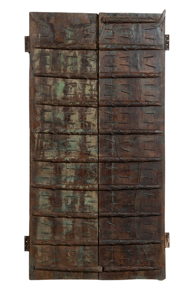 Biscottini Porta portone in legno massello e ferro da interno o da esterno vecchia e antica medievale