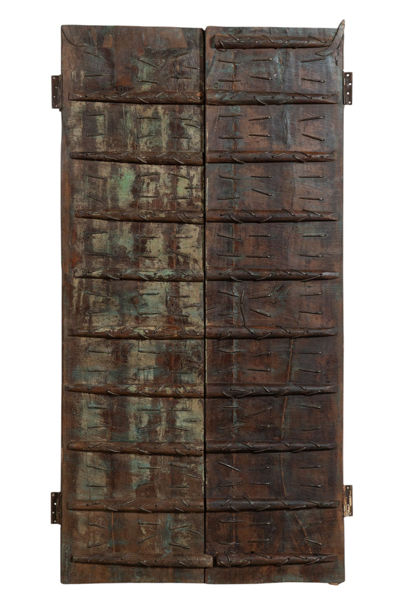 Biscottini Porta portone in legno massello e ferro da interno o da esterno vecchia e antica medievale