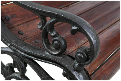 Biscottini Panchina in legno massiccio e ghisa L145xPR65xH77 cm