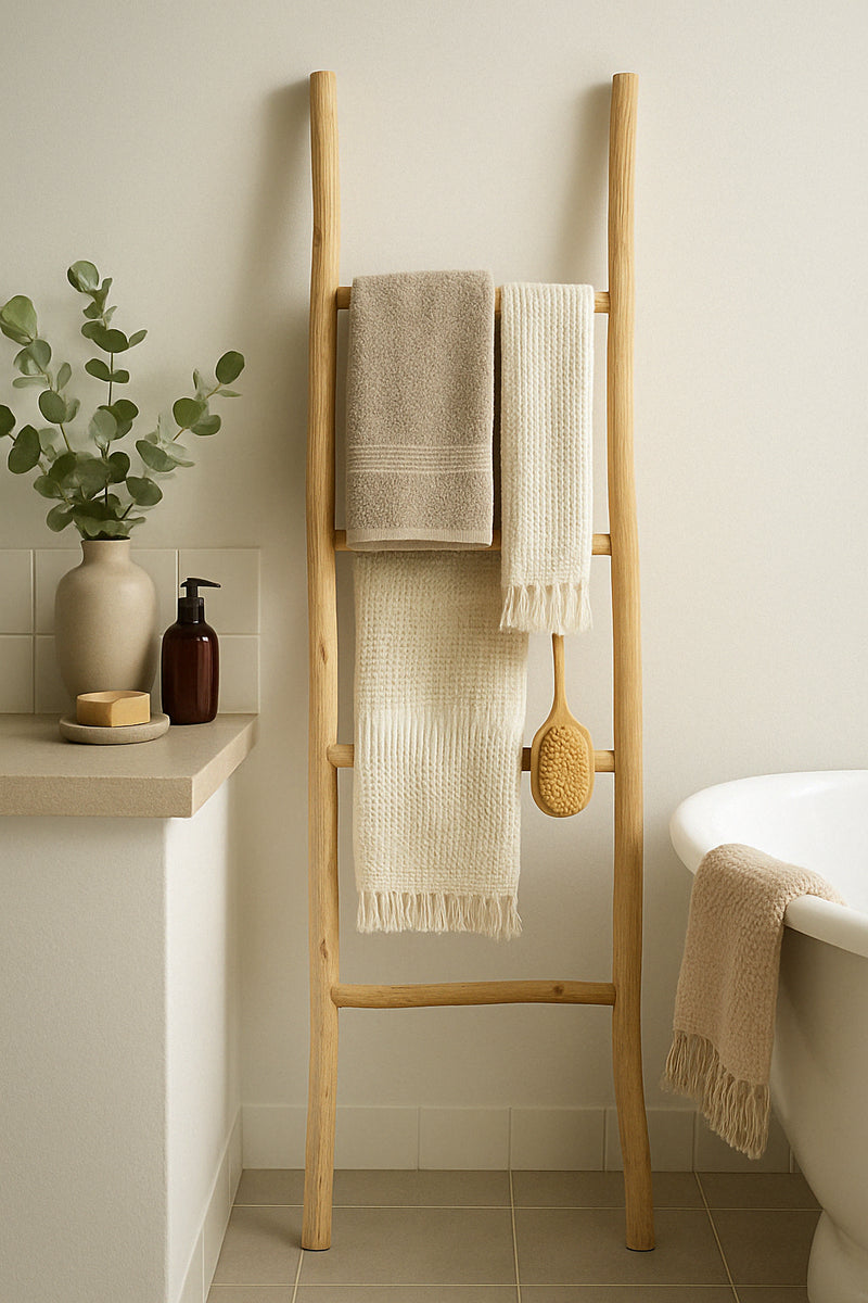 Biscottini Scala portasciugamani in legno finitura naturale