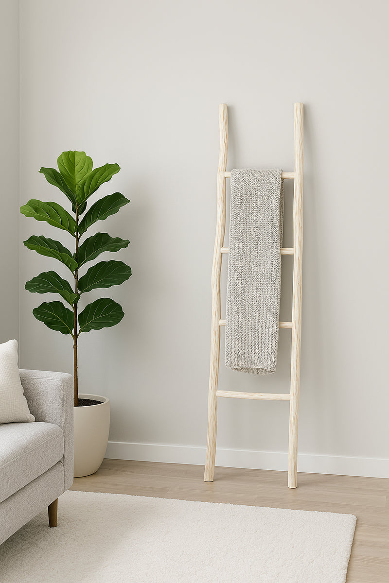 Biscottini Scala portasciugamani in legno finitura bianca