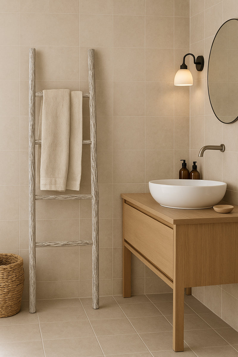 Biscottini Scala portasciugamani in legno finitura nera