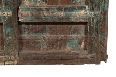 Biscottini Porta portone in legno massello e ferro da interno o da esterno vecchia e antica medievale