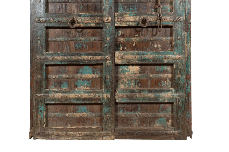 Biscottini Porta portone in legno massello e ferro da interno o da esterno vecchia e antica medievale