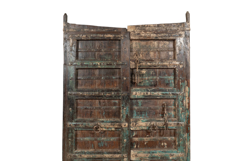 Biscottini Porta portone in legno massello e ferro da interno o da esterno vecchia e antica medievale