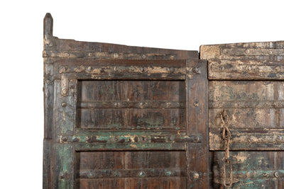 Biscottini Porta portone in legno massello e ferro da interno o da esterno vecchia e antica medievale