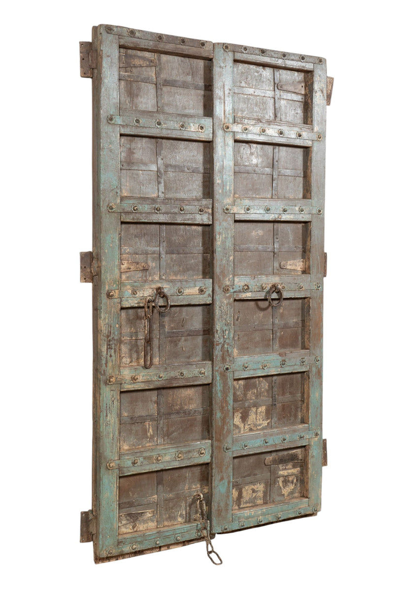 Biscottini Porta portone in legno massello e ferro da interno o da esterno vecchia e antica medievale