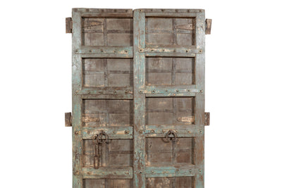 Biscottini Porta portone in legno massello e ferro da interno o da esterno vecchia e antica medievale