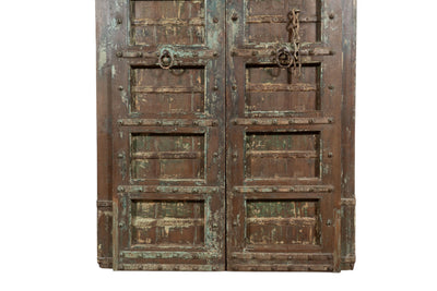 Biscottini Porta portone in legno massello e ferro da interno o da esterno vecchia e antica medievale