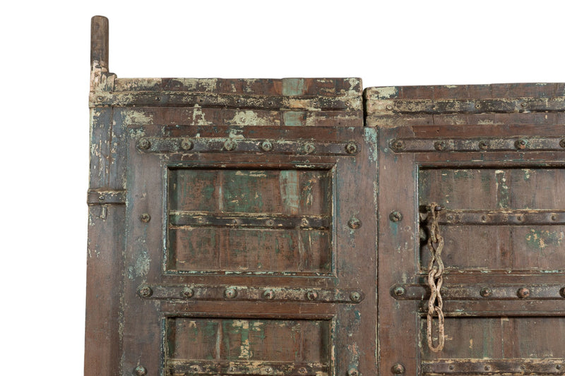 Biscottini Porta portone in legno massello e ferro da interno o da esterno vecchia e antica medievale