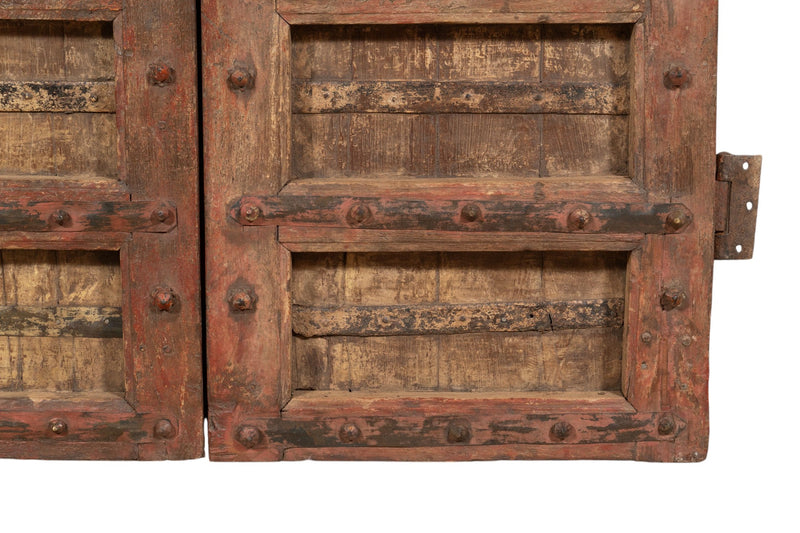 Biscottini Porta portone in legno massello e ferro da interno o da esterno vecchia e antica medievale