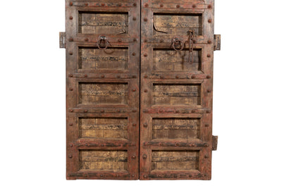 Biscottini Porta portone in legno massello e ferro da interno o da esterno vecchia e antica medievale