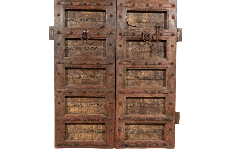 Biscottini Porta portone in legno massello e ferro da interno o da esterno vecchia e antica medievale