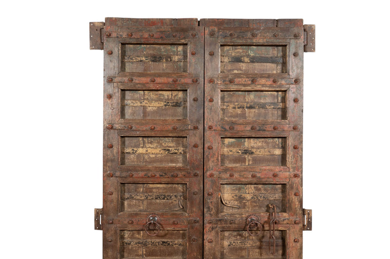 Biscottini Porta portone in legno massello e ferro da interno o da esterno vecchia e antica medievale