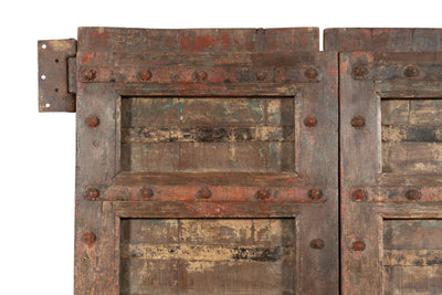 Biscottini Porta portone in legno massello e ferro da interno o da esterno vecchia e antica medievale