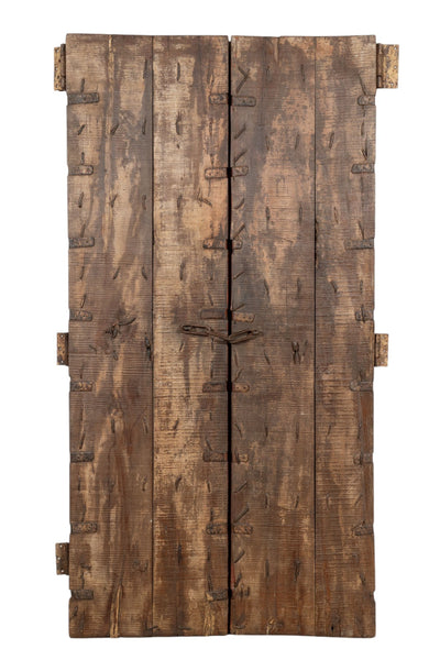 Biscottini Porta portone in legno massello e ferro da interno o da esterno vecchia e antica medievale