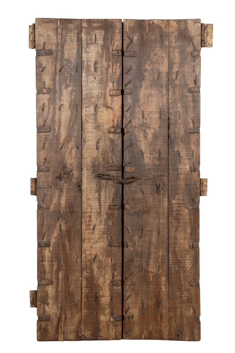 Biscottini Porta portone in legno massello e ferro da interno o da esterno vecchia e antica medievale