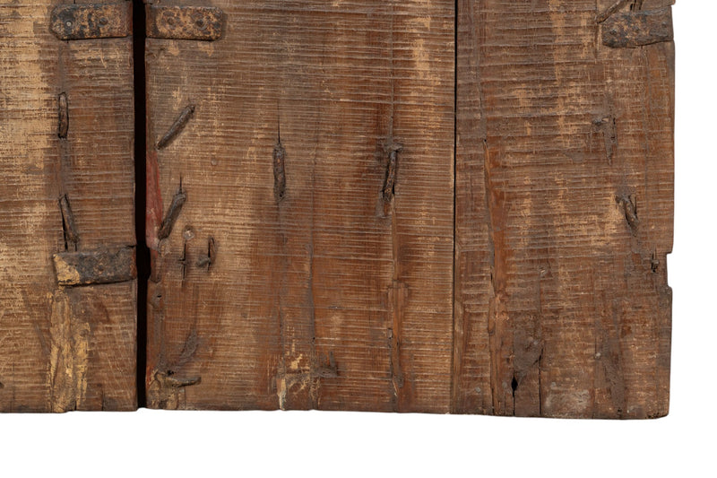 Biscottini Porta portone in legno massello e ferro da interno o da esterno vecchia e antica medievale