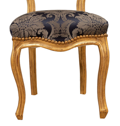 Biscottini Sedia poltroncina stile francese Luigi XVI in legno massello di faggio