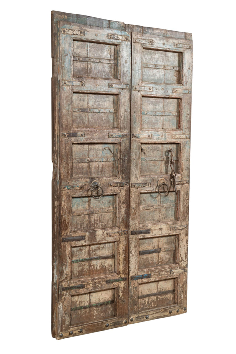 Biscottini Porta portone in legno massello e ferro da interno o da esterno vecchia e antica medievale