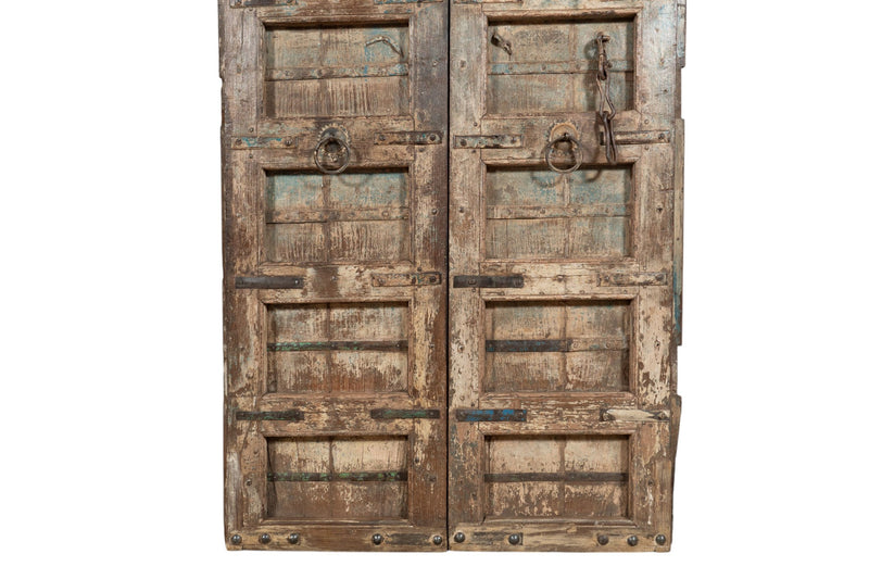 Biscottini Porta portone in legno massello e ferro da interno o da esterno vecchia e antica medievale