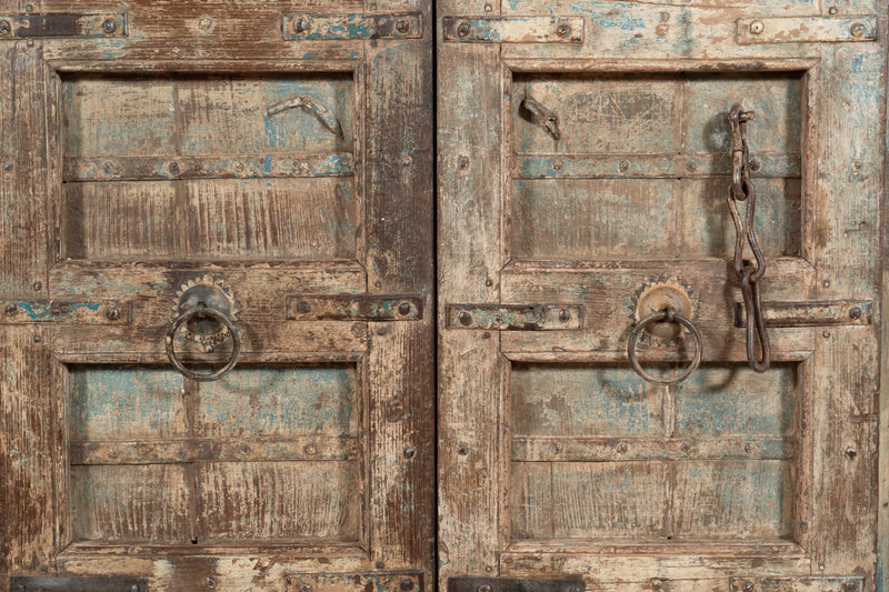 Biscottini Porta portone in legno massello e ferro da interno o da esterno vecchia e antica medievale