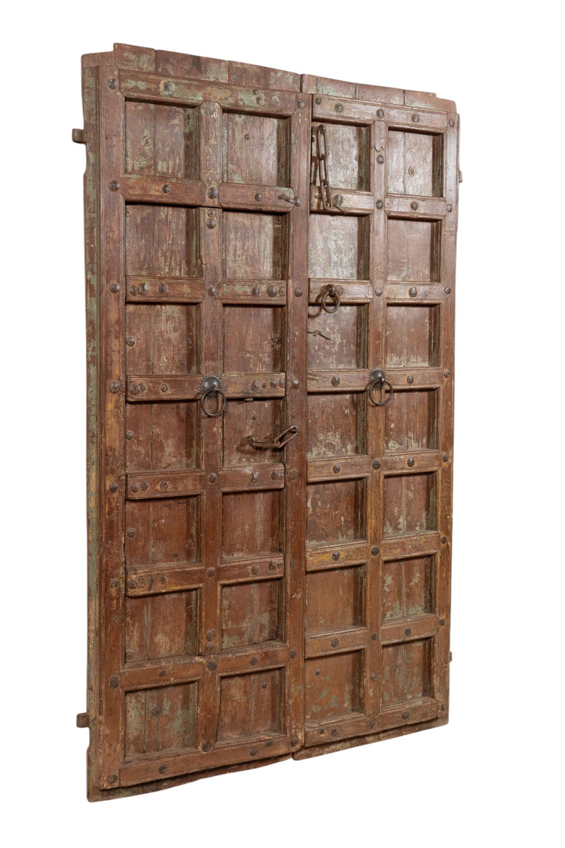 Biscottini Porta portone in legno massello e ferro da interno o da esterno vecchia e antica medievale