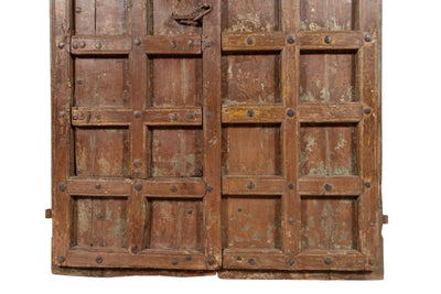 Biscottini Porta portone in legno massello e ferro da interno o da esterno vecchia e antica medievale