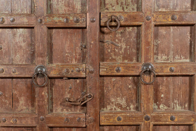 Biscottini Porta portone in legno massello e ferro da interno o da esterno vecchia e antica medievale