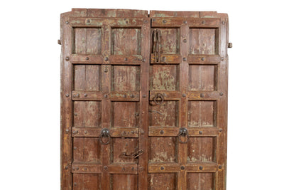 Biscottini Porta portone in legno massello e ferro da interno o da esterno vecchia e antica medievale