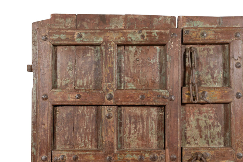 Biscottini Porta portone in legno massello e ferro da interno o da esterno vecchia e antica medievale