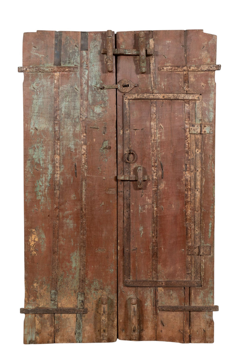 Biscottini Porta portone in legno massello e ferro da interno o da esterno vecchia e antica medievale