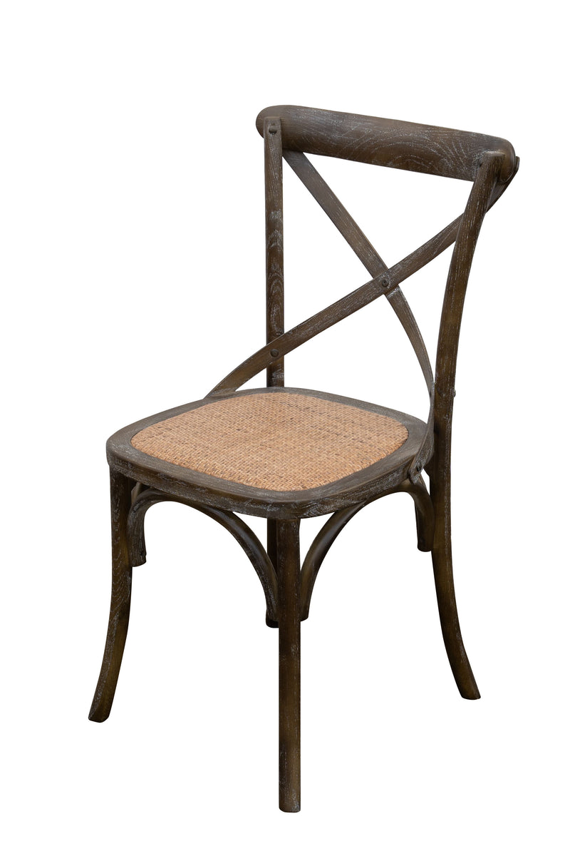 Biscottini Sedia Thonet in massello di frassino e seduta rattan finitura marrone anticato