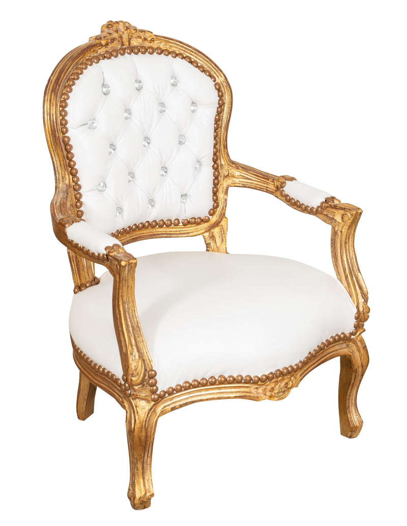 Biscottini POLTRONA DA BAMBINO STILE FRANCESE LUIGI XVI IN LEGNO MASSELLO DI FAGGIO