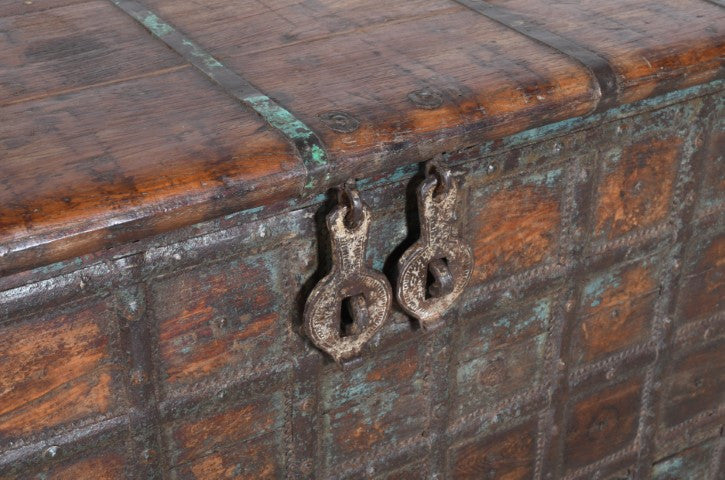 Biscottini Vecchio forziere in legno e ferro L127XPR46XH89 cm