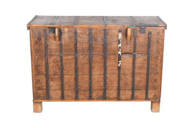 Biscottini Vecchio forziere in legno e ferro L127XPR46XH89 cm