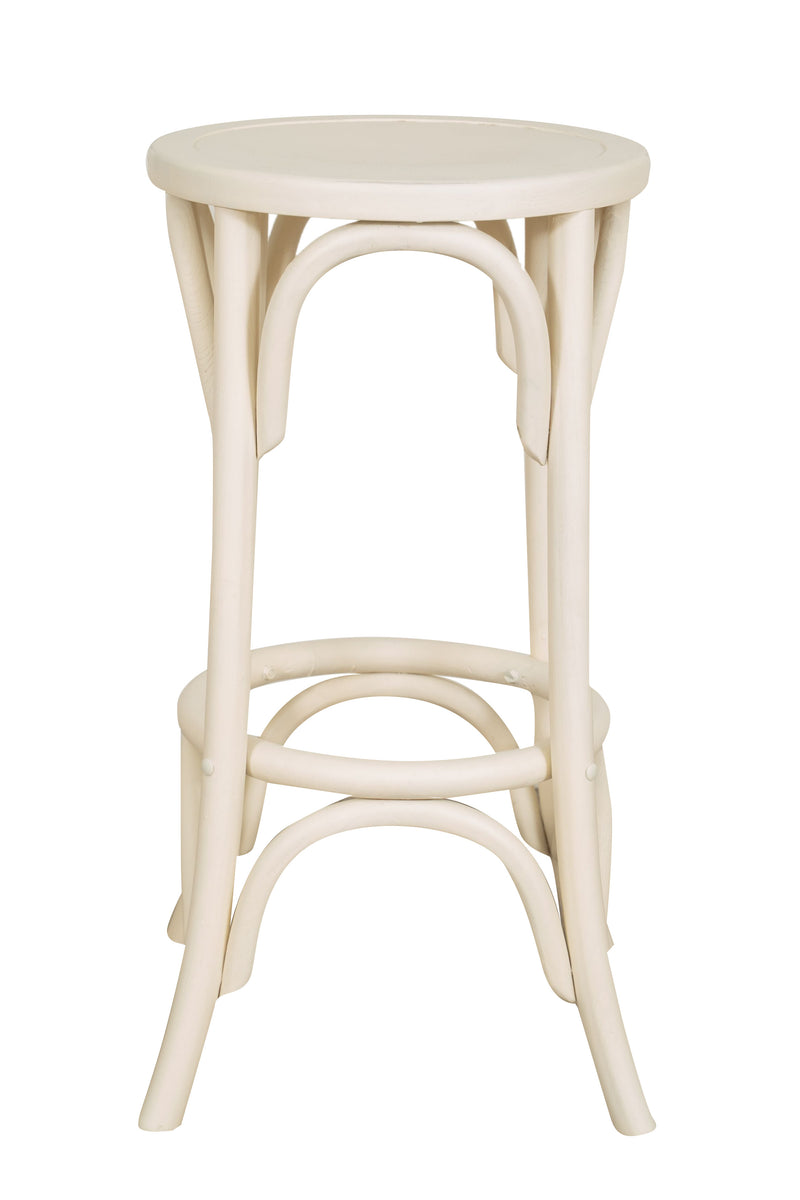 Biscottini Sgabello Thonet in massello di frassino finitura bianca anticata