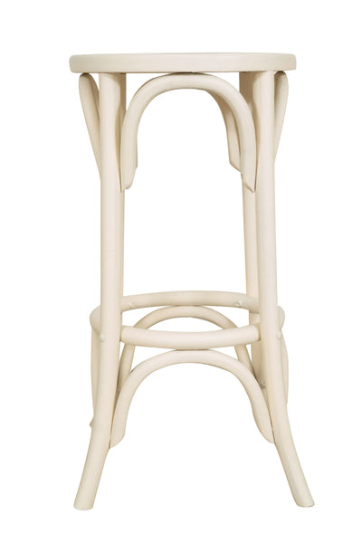 Biscottini Sgabello Thonet in massello di frassino finitura bianca anticata