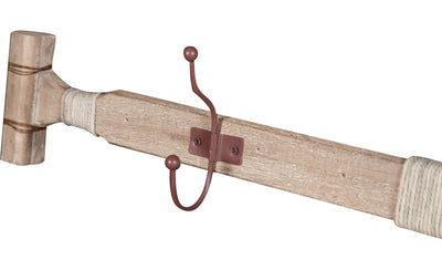 Biscottini Attaccapanni da parete a forma di remo in legno massello L116,5XPR6,5XH15 cm