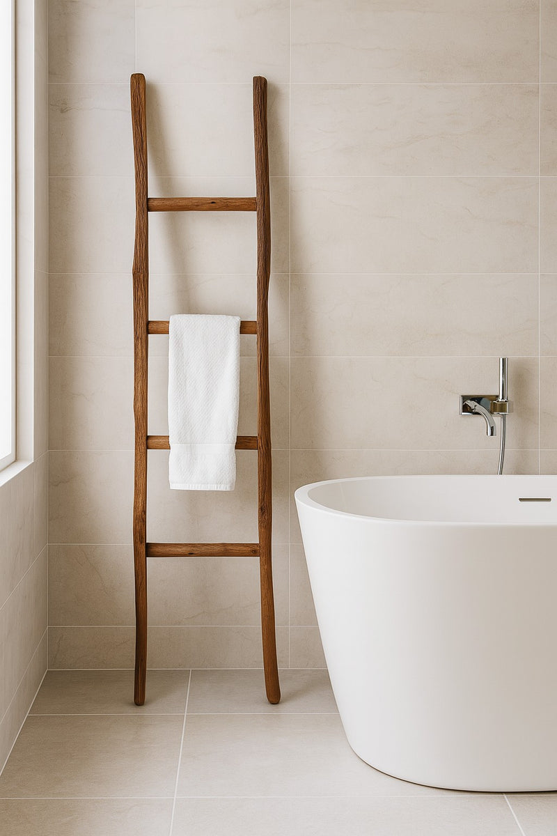 Biscottini Scala portasciugamani in legno finitura naturale