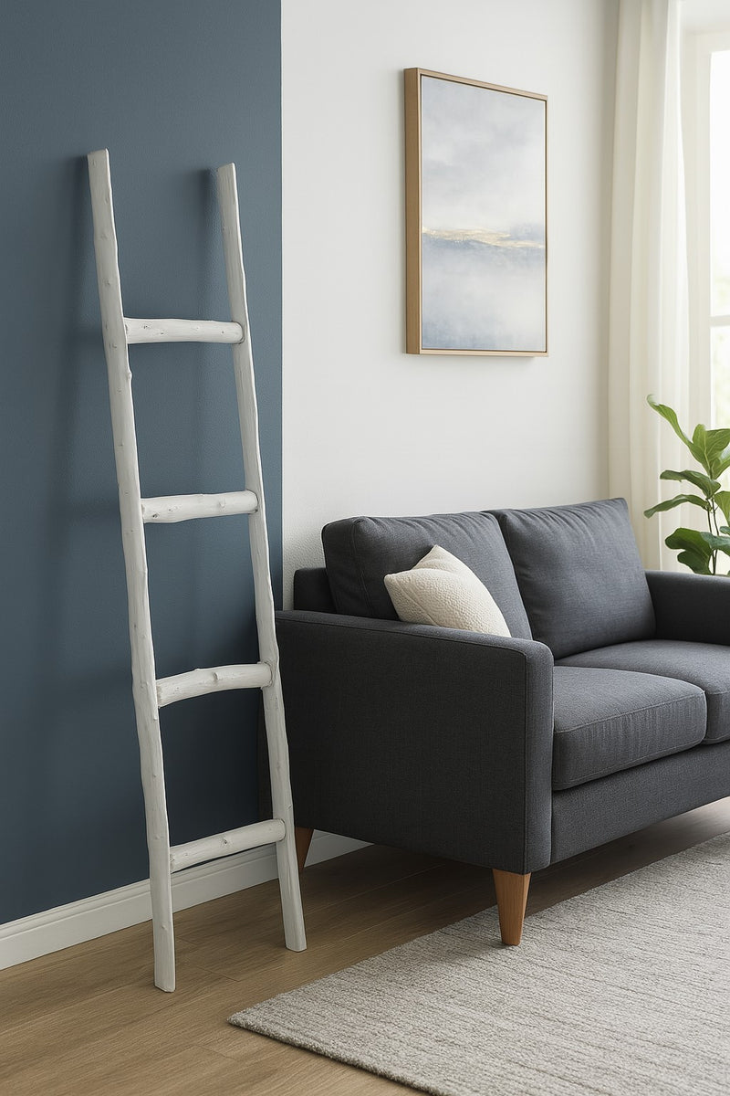 Biscottini Scala portasciugamani in legno finitura bianca anticata