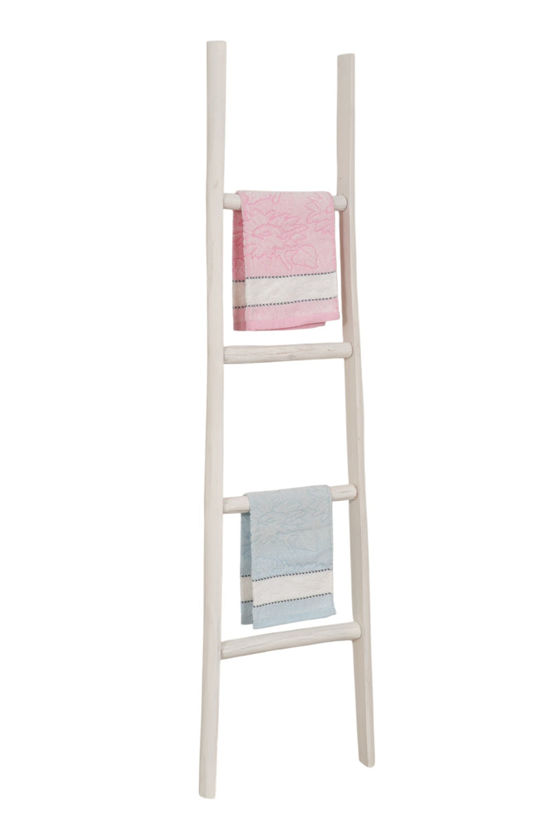 Biscottini Scala portasciugamani in legno finitura bianca anticata