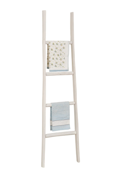 Biscottini Scala portasciugamani in legno finitura bianca anticata