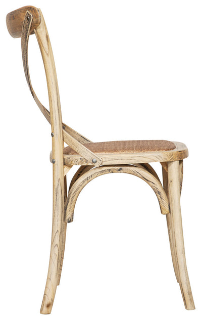 Biscottini Sedia Thonet in massello e seduta in rattan finitura rovere