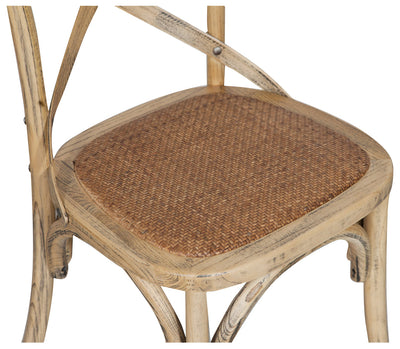 Biscottini Sedia Thonet in massello e seduta in rattan finitura rovere