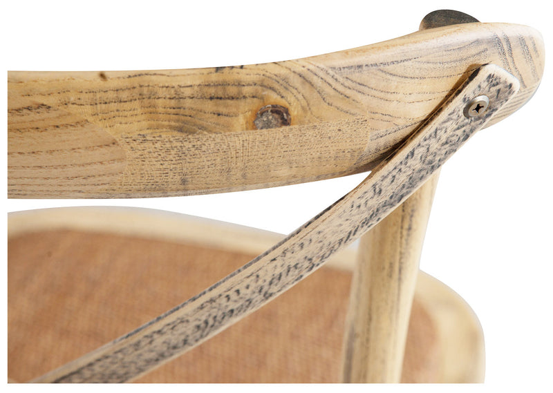 Biscottini Sedia Thonet in massello e seduta in rattan finitura rovere