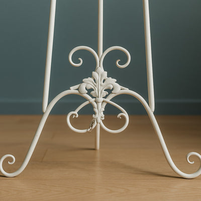 Biscottini Portaquadro in ferro battuto finitura bianca anticata L53xPR96xH150 cm Elegante