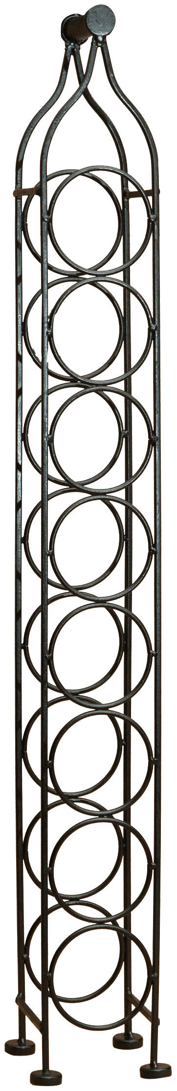 Biscottini Porta bottiglie in ferro battuto finitura nera anticata